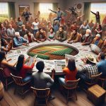 An ultra-high definition, hyperrealistic picture capturing a heated debate taking place over the media portrayal of various agricultural methods and practices. The scene includes a diverse set of individuals coming from different ethnic backgrounds such as Caucasian, Black, Hispanic, Middle-Eastern, and South Asian. Around a circular table, we see people of different genders enthusiastically involved in a passionate discussion. Tangible tension can be felt in the air, with some holding news articles while others gesture emphatically. The room is adorned with farming-related paraphernalia, symbolizing the central theme of the debate.