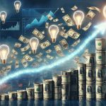 Realistically detailed, high definition representation of the concept of 'The Rise of Innovation: Transformative Funding Fuels Growth'. The image illustrates an array of ascending currency notes metamorphosing into idea bulbs, representing 'funding'. The path breaking upwards symbolizes growth and the conversion of money into innovative ideas. The scene unfolds in a futuristic cityscape backdrop to align with the theme of innovation.